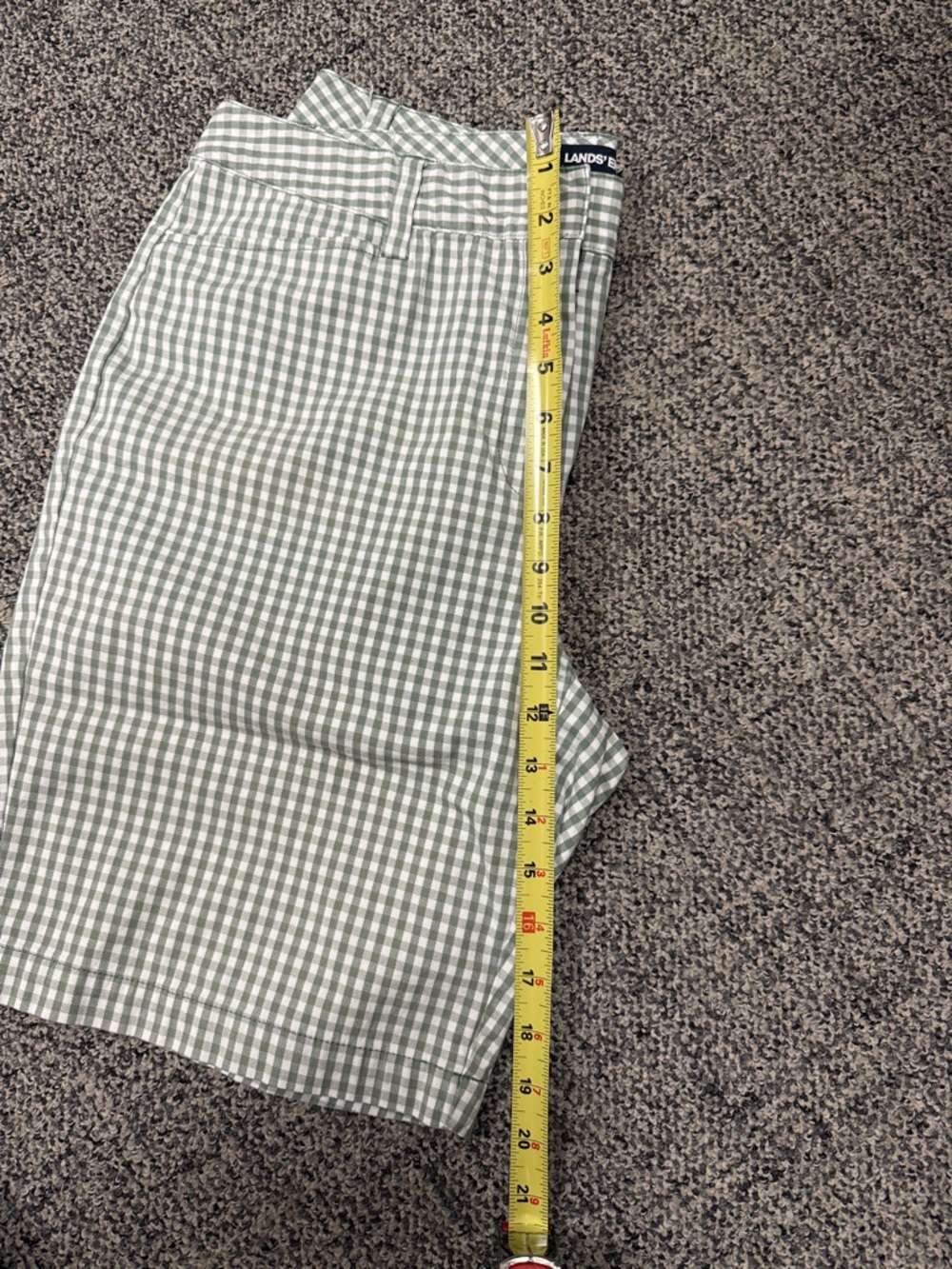 Lands' End Women’s Gingham Checkered High Waist Shorts - Picture 10 of 11